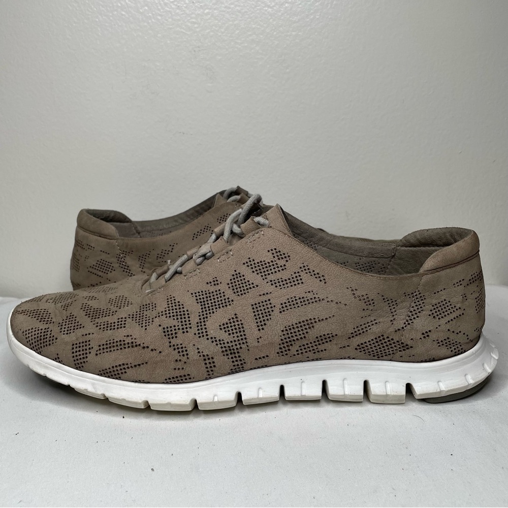 Cole Haan Zerogrand Laser Cut Wingtip Oxfords Ironstone Suede Womens 9.5 B W0320